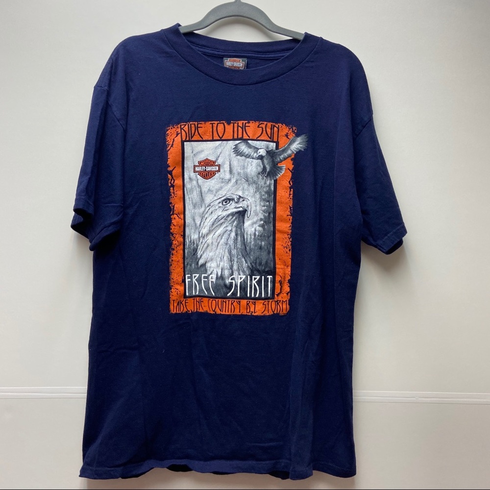 Harley Davidson Ride To The Sun Free Spirit T-shirt Columbus Indiana Size Large